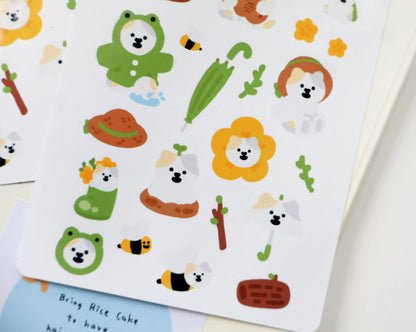 MeMe Cat in Spring Glossy Sticker Sheet