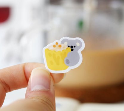 Smile Friend with Food Glossy Sticker Sheet