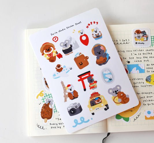 Smile Friends Travel Glossy Sticker Sheet