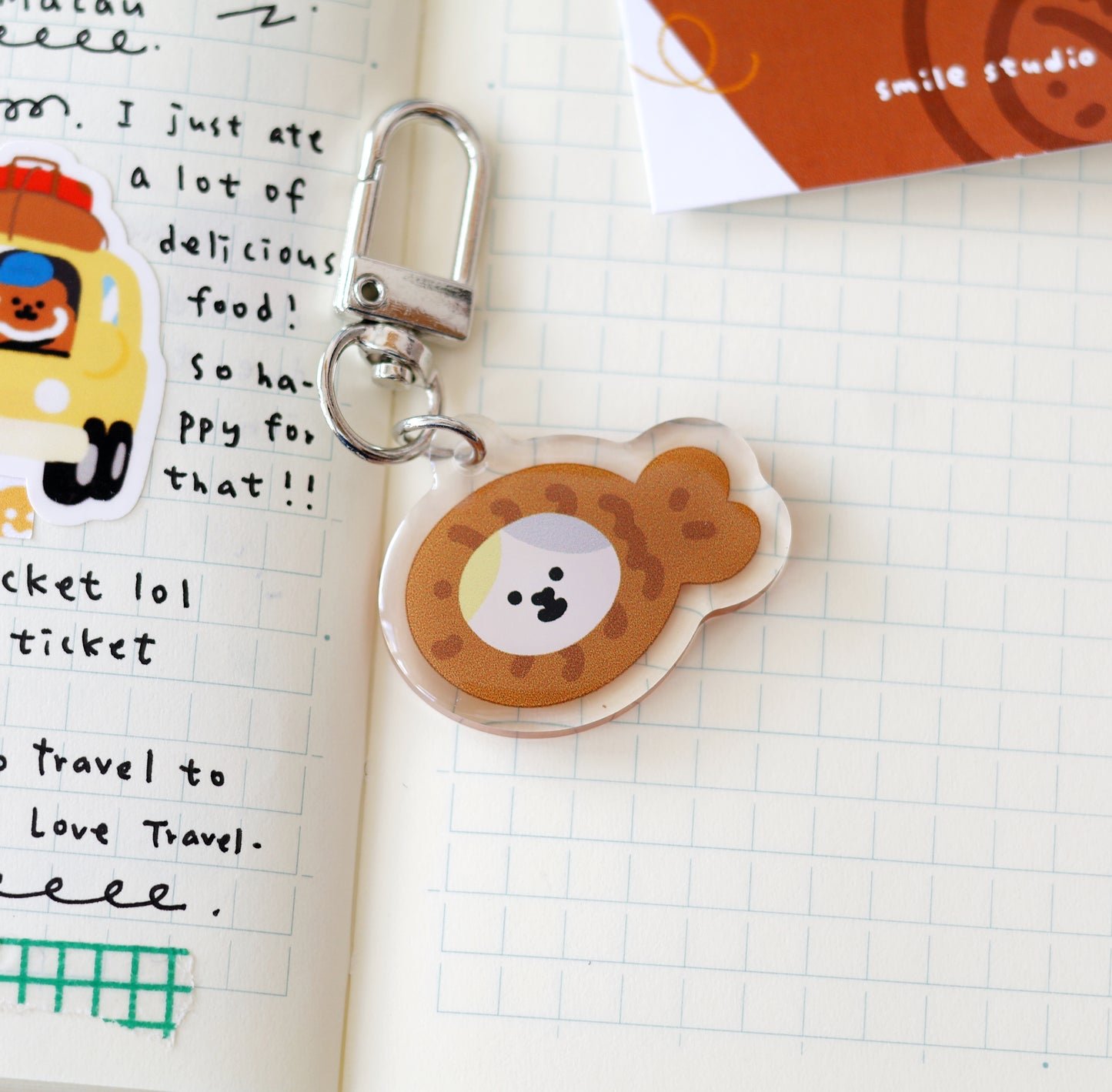 MeMe Cat in Taiyaki Keychain