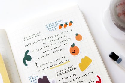 Rice Cake Puppy in Fall Glossy Sticker Sheet
